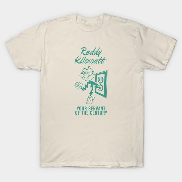 Reddy Kilowatt - Vintage Retrocolor Green T-Shirt by Sayang Anak